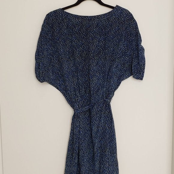 100% silk blue leopard-print Rachel Zoe dress - Picture 5 of 7